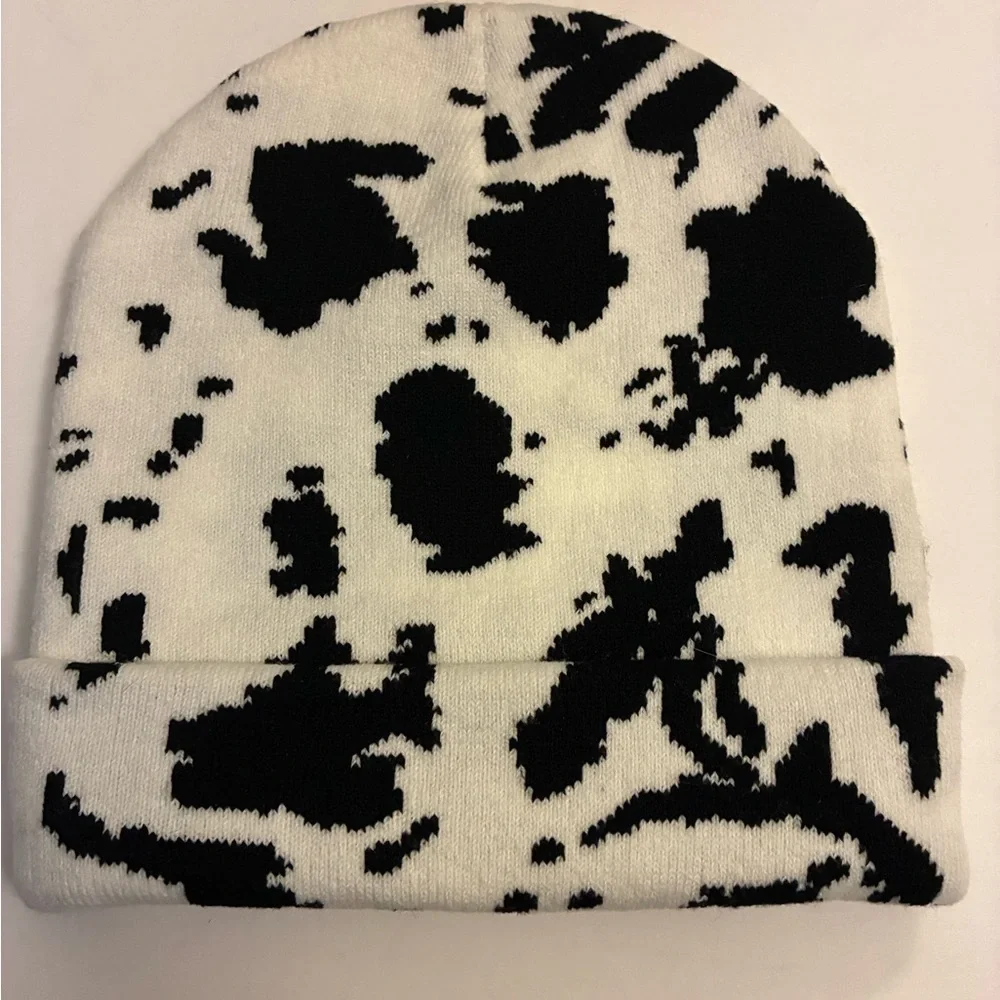 Black and White Printed Beanie